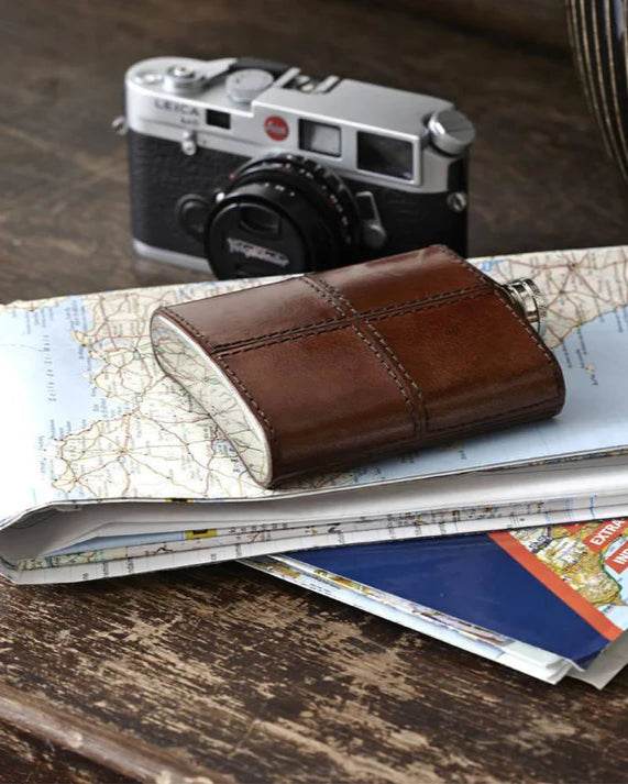 Gold leaf's Leather Hip Flask