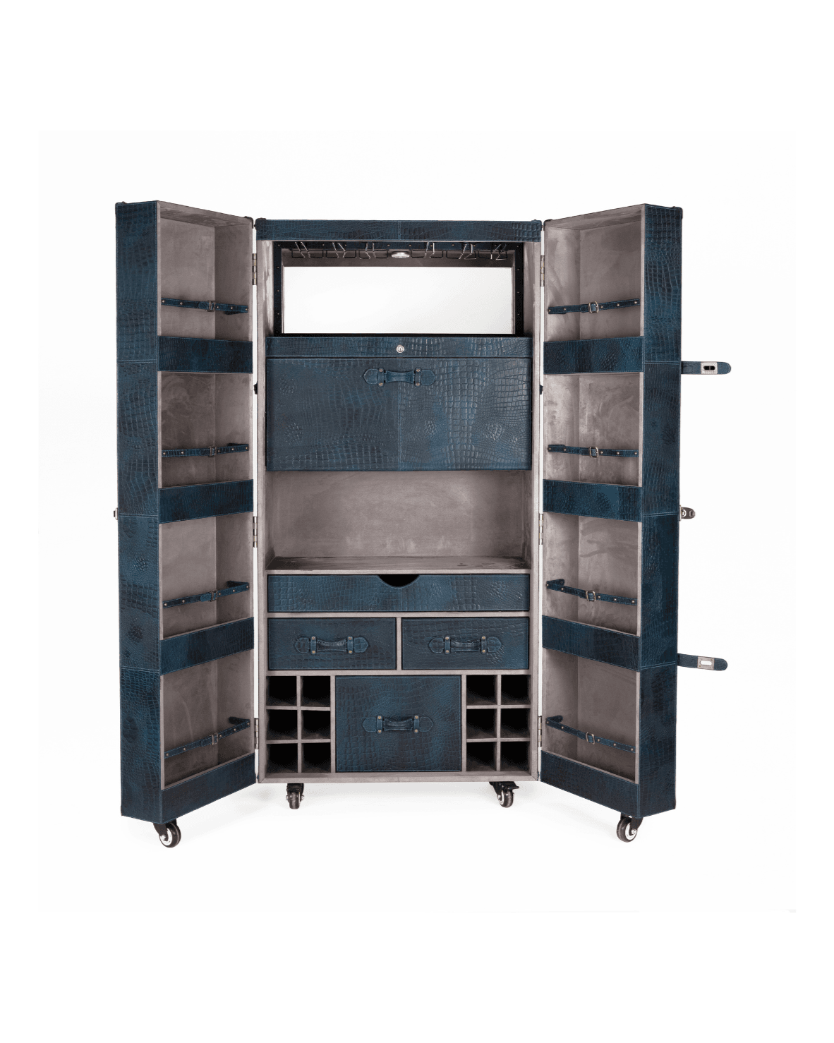 Artemis Tall Leather Bar, Blue