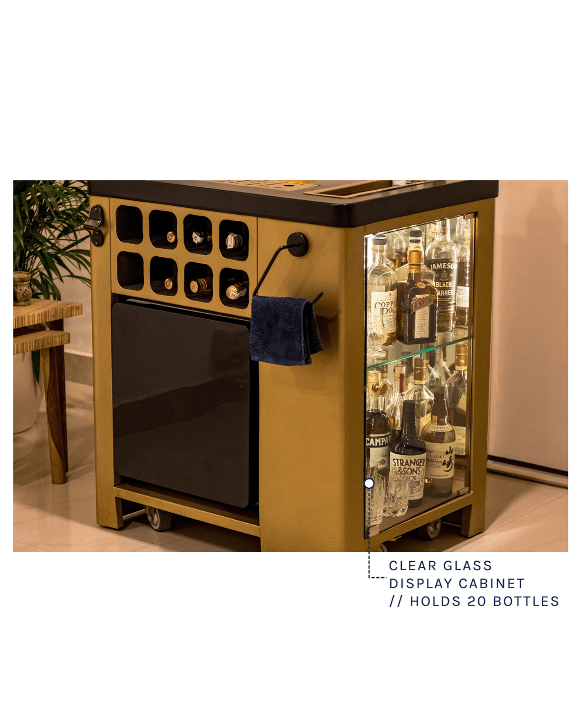 HAUS OF BARS Model X Home Bar with Matt Gold & Matt Black Finish