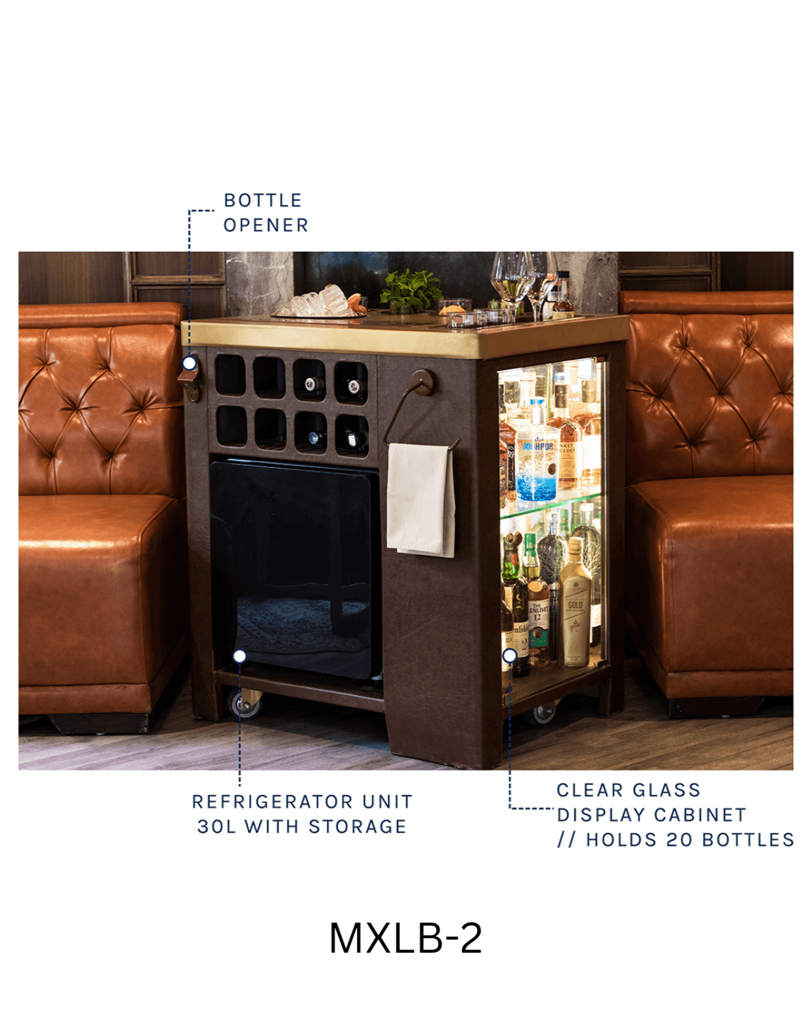 Home Bar in Dark Leather