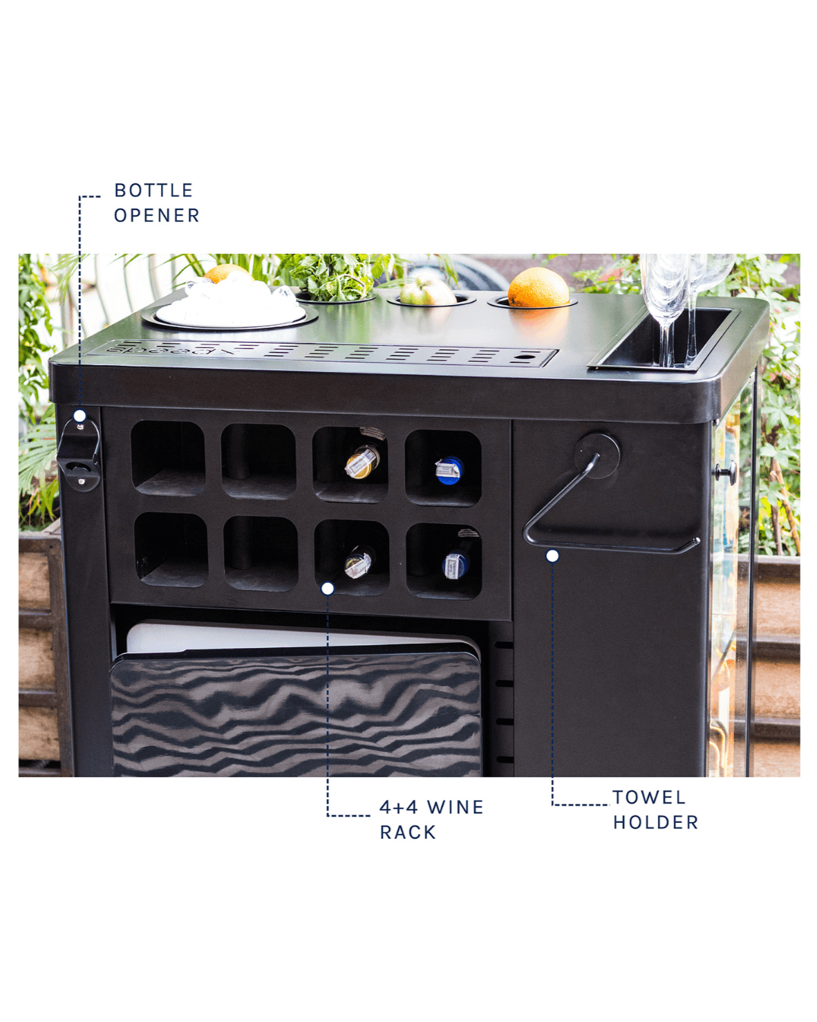HAUS OF BARS by SpeedX Model X Home Bar in Matt Black Finish