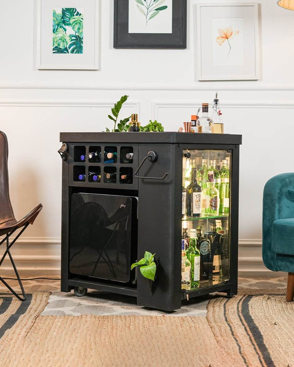 Matt Black Finish Home bar Online