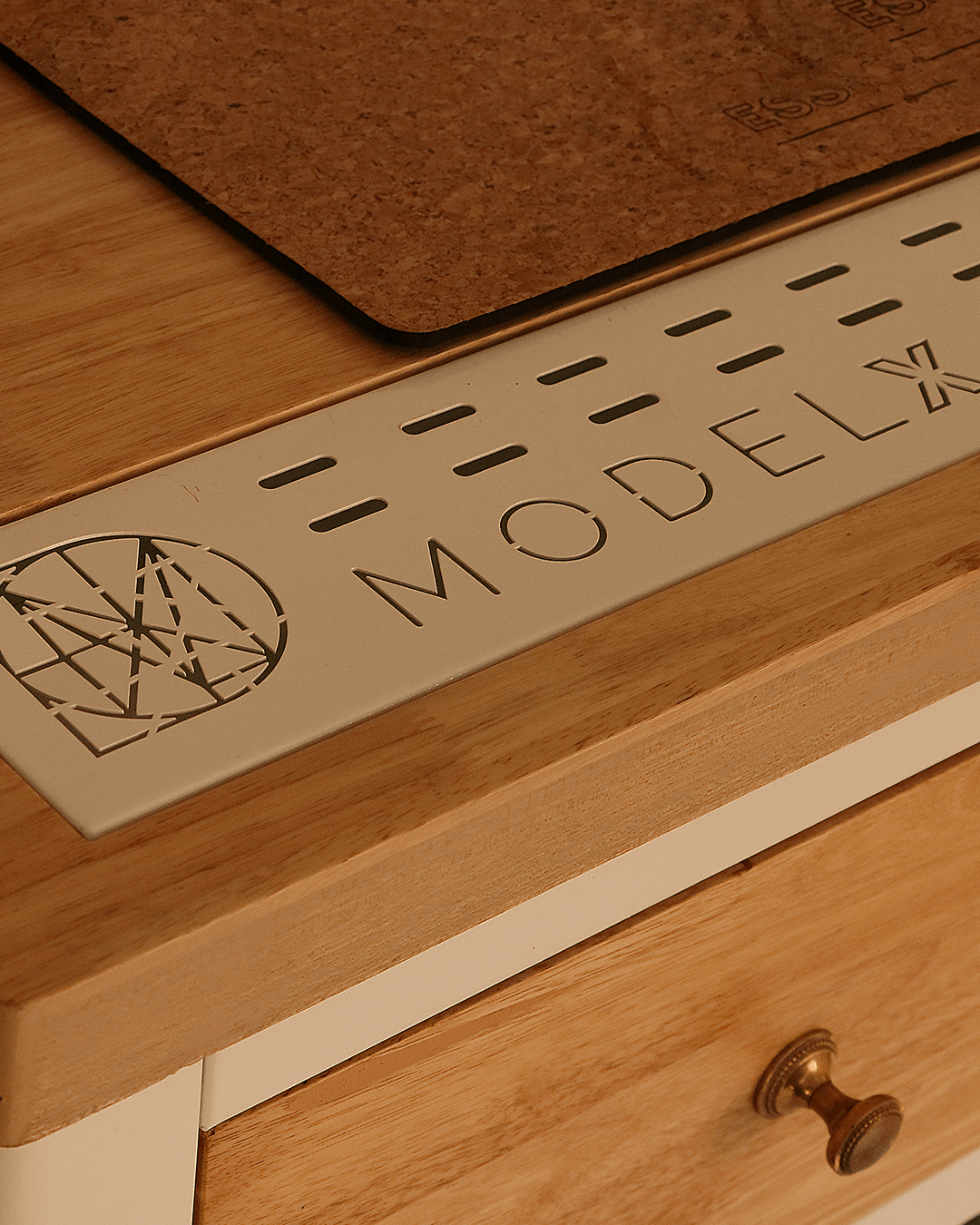 Model X - Wood & Metal Matte White Bar