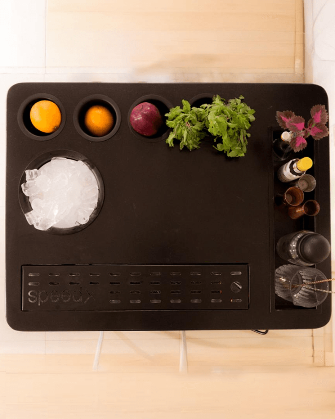 Model X Home Bar, Black Slate Wood Vinyl Finish Online
