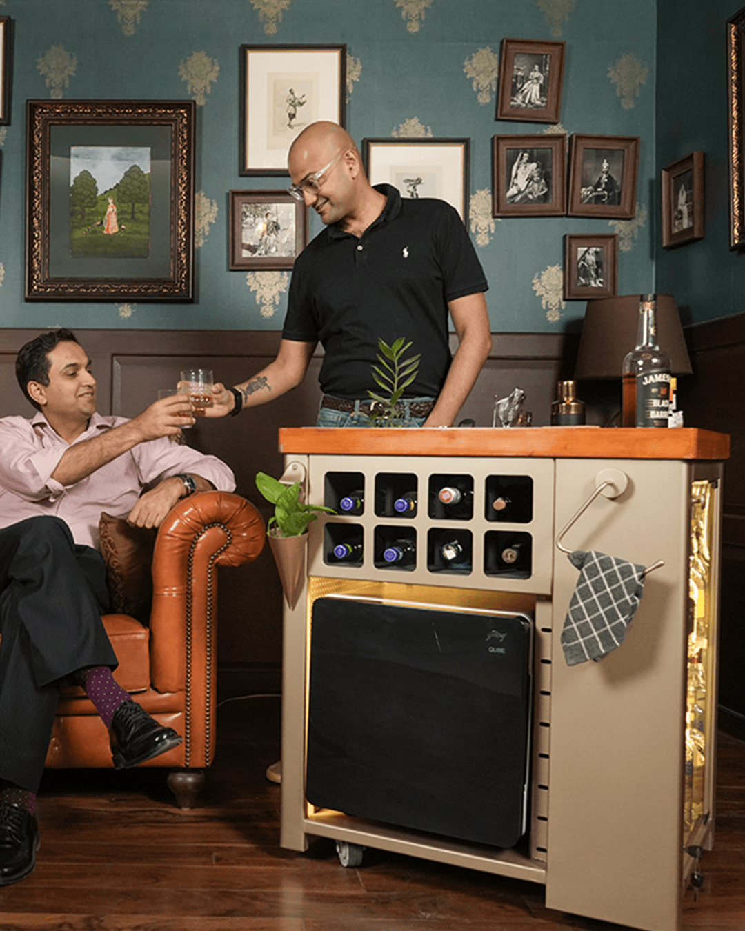 HAUS OF BARS Model X Home Bar featuring Gold Lattice