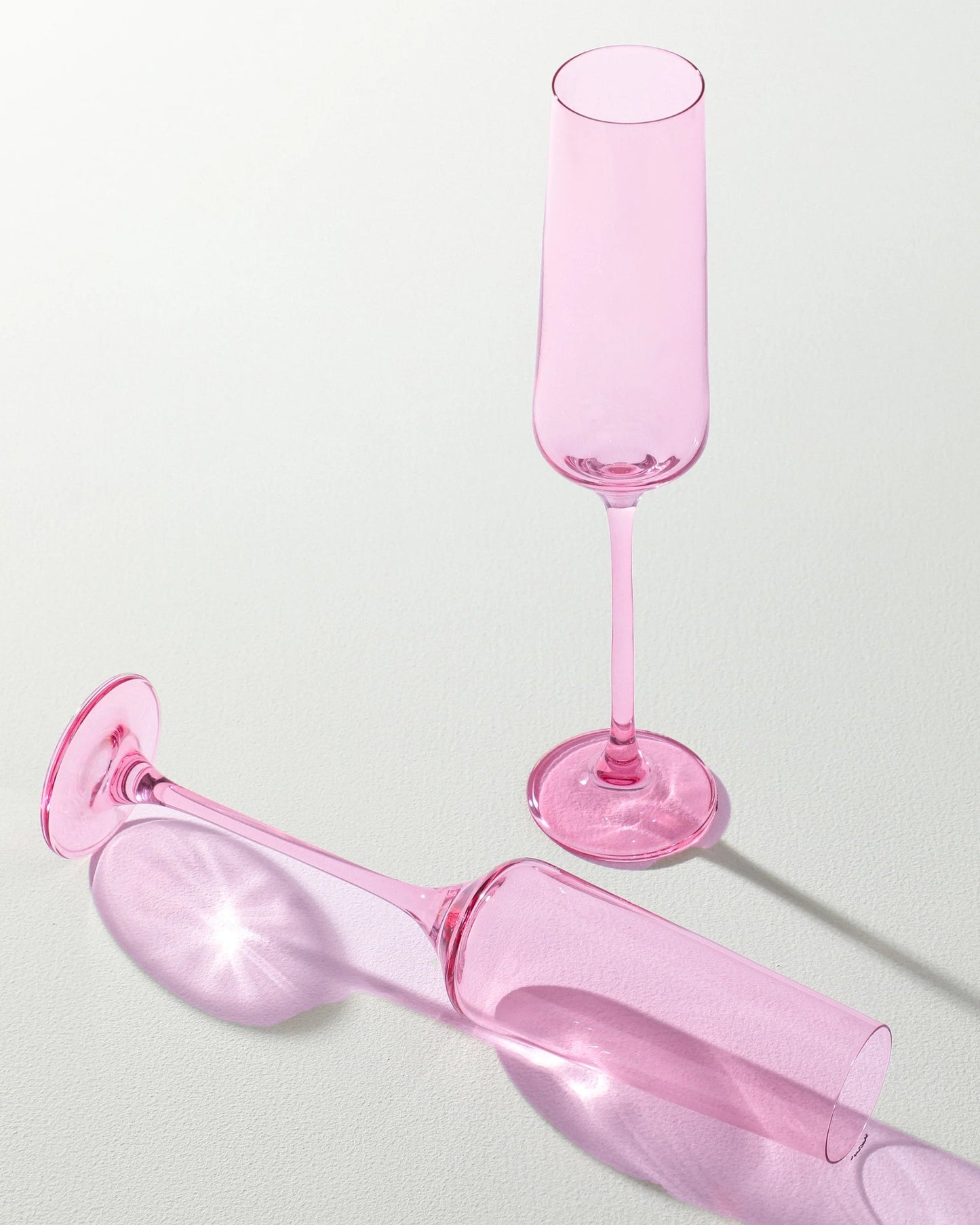 Peonies Pink Champagne Flute
