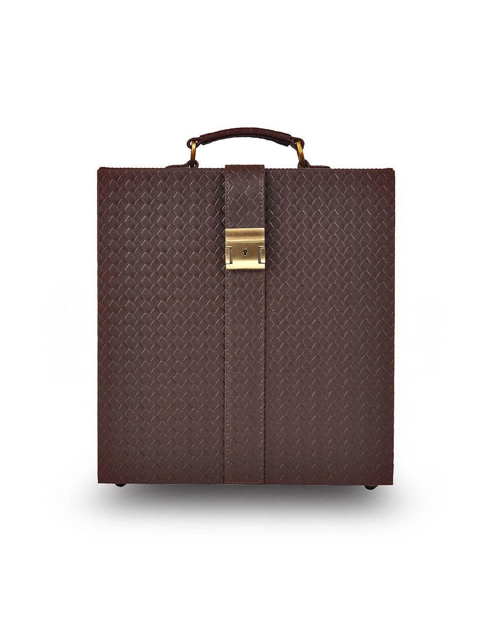 Briefcase Portable Bar, Brown