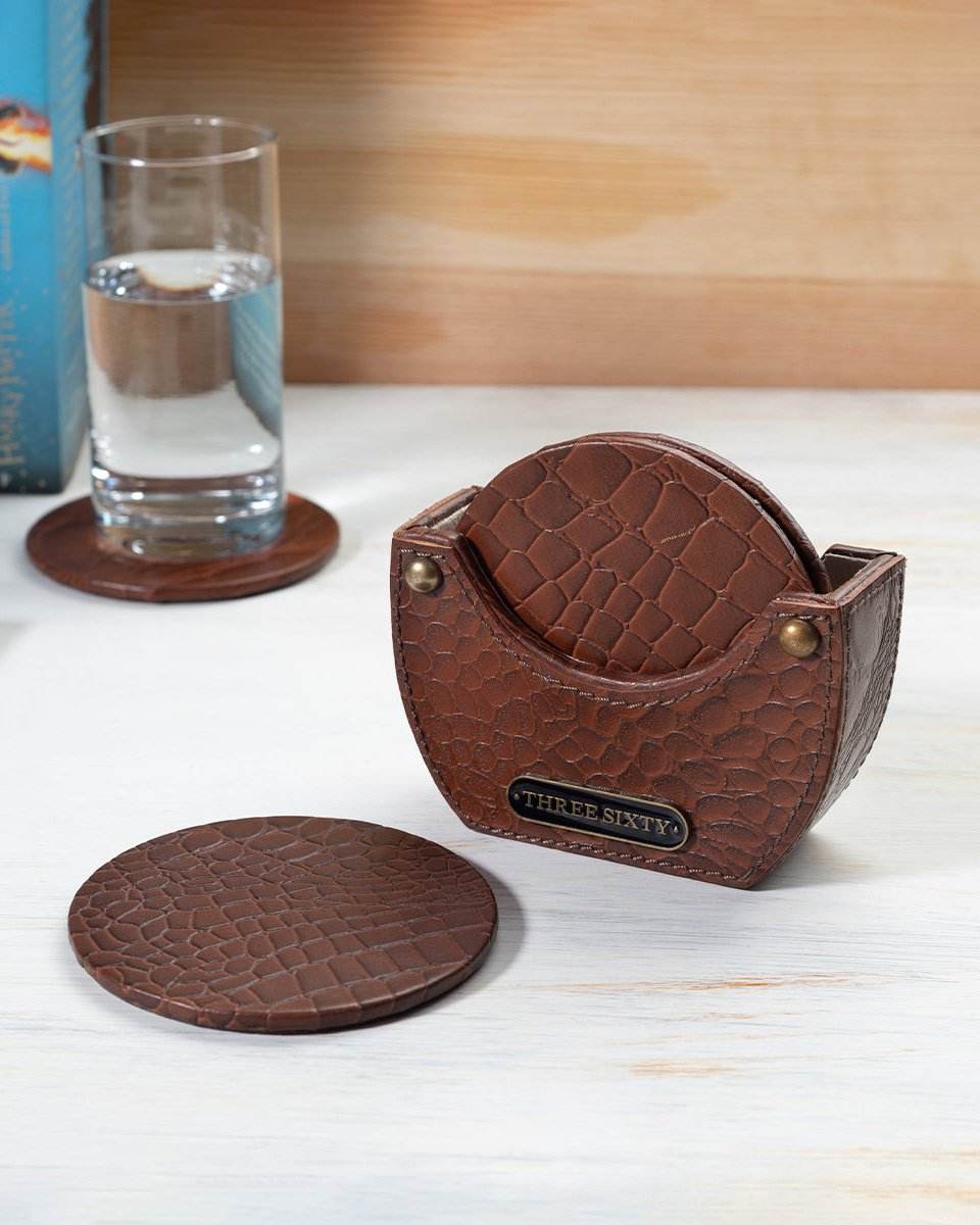 Eden Round Coasters, Tan