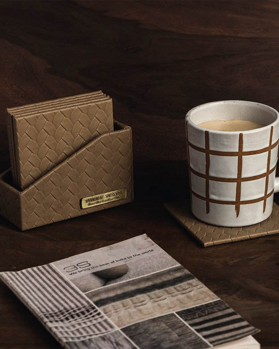 Entwine Coasters, Beige