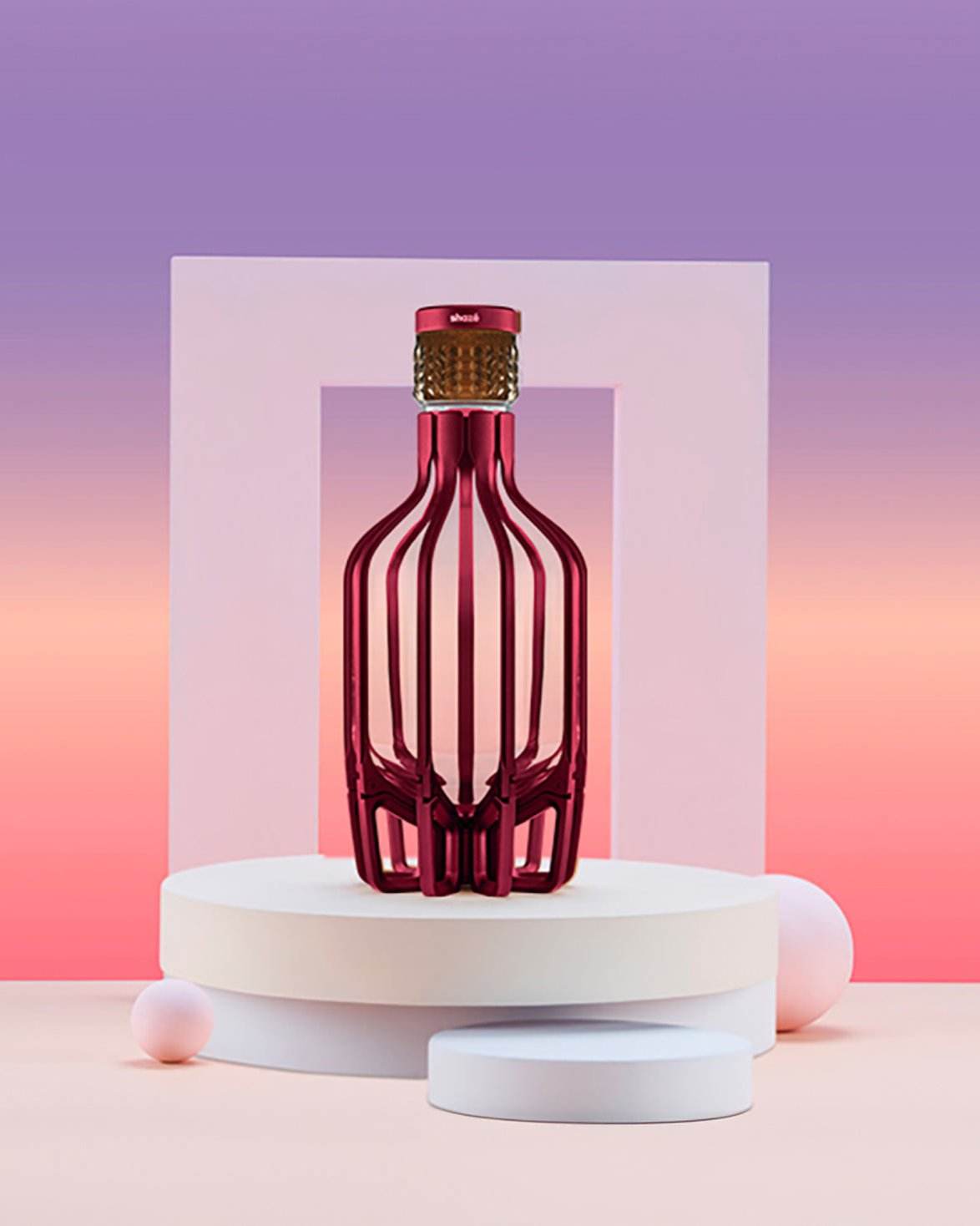 The Cage Decanter, Red