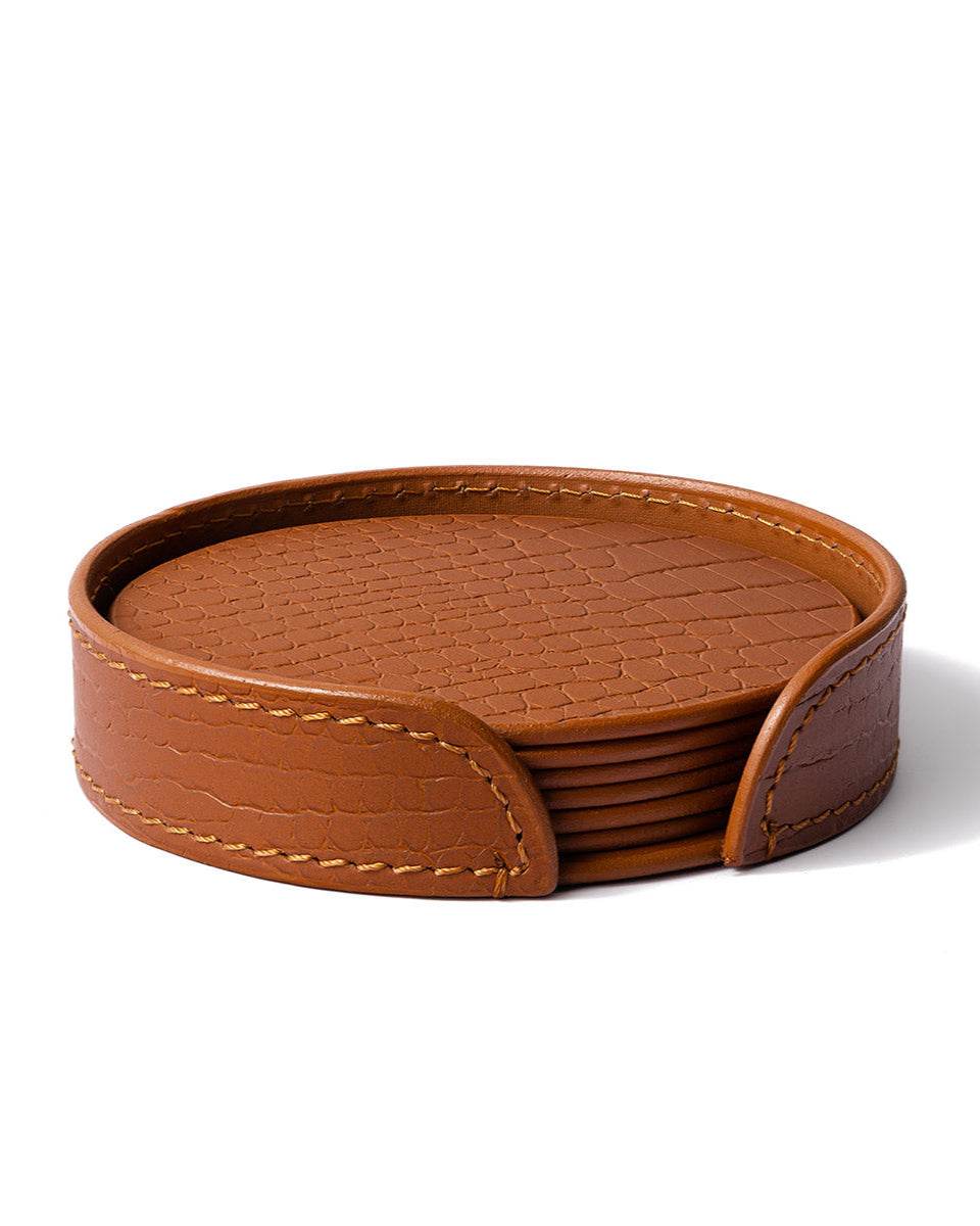 Sterling Round Coaster, Tan