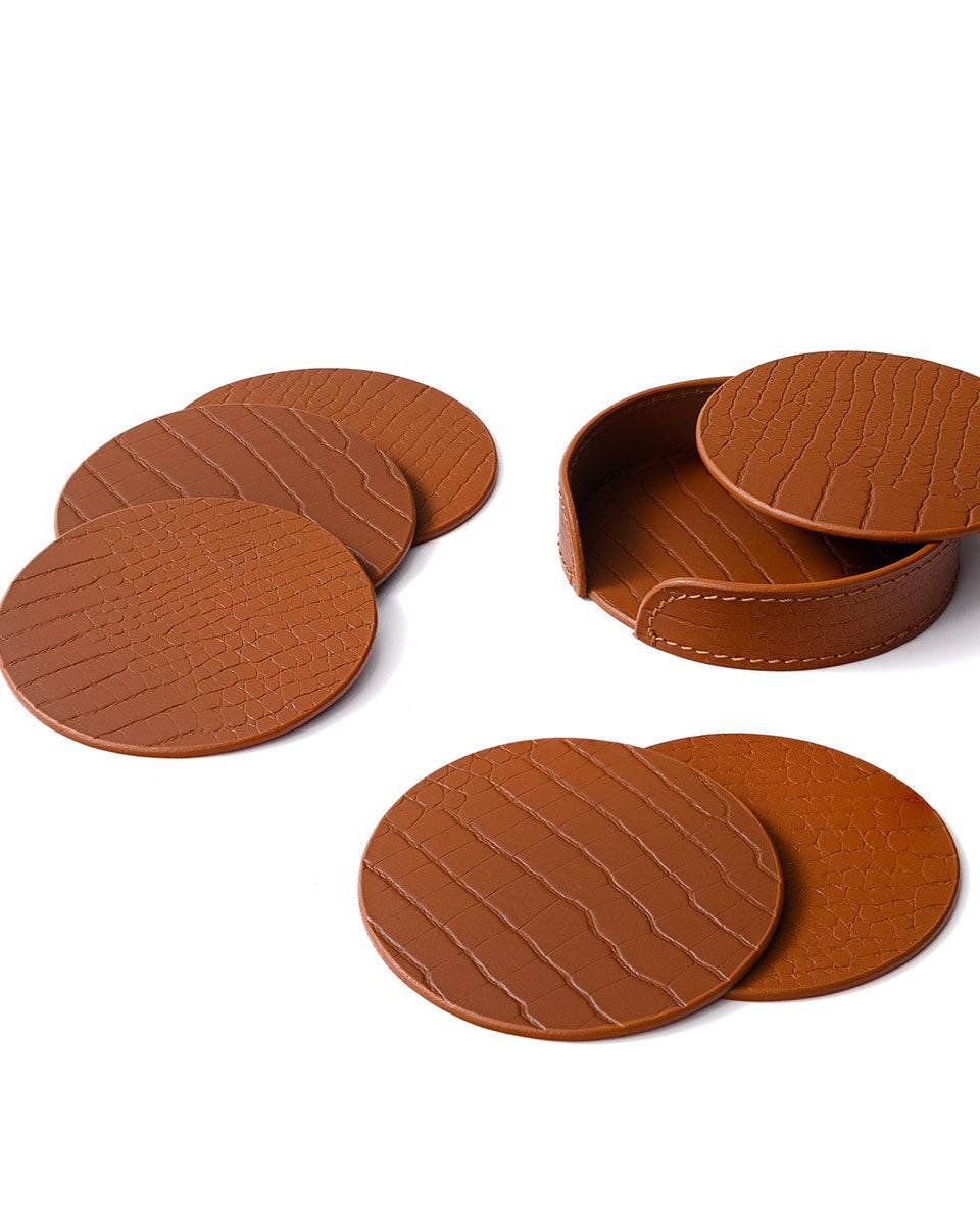 Sterling Round Coaster, Tan