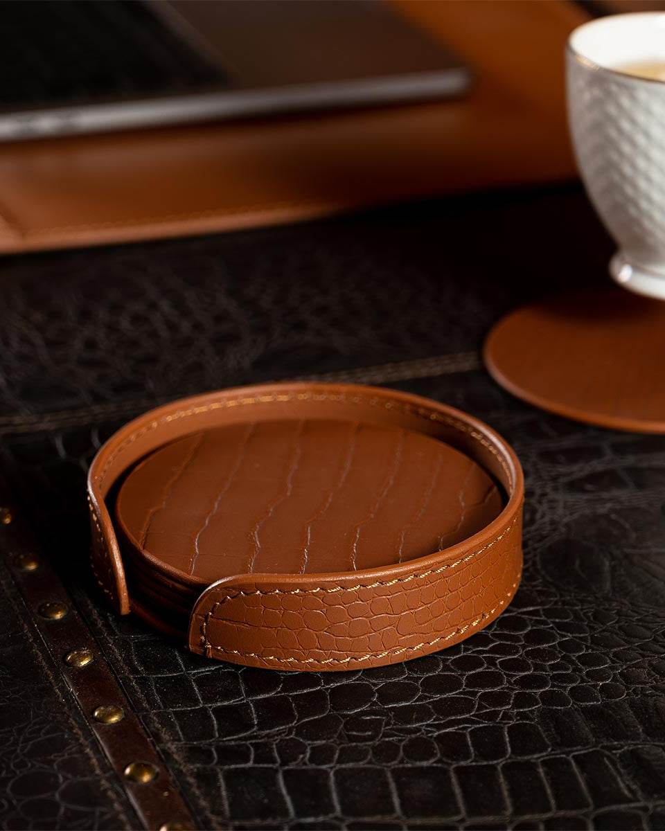 Sterling Round Coaster, Tan