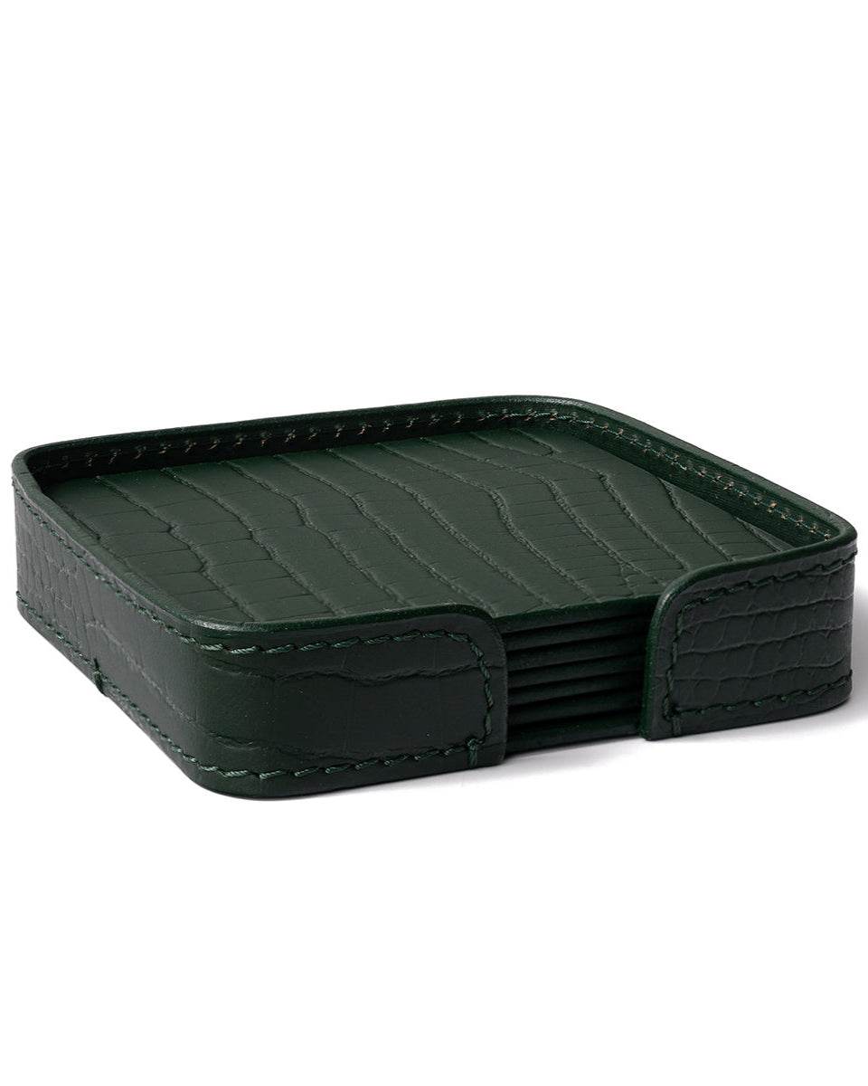 Sterling Square Coaster, Olive Green