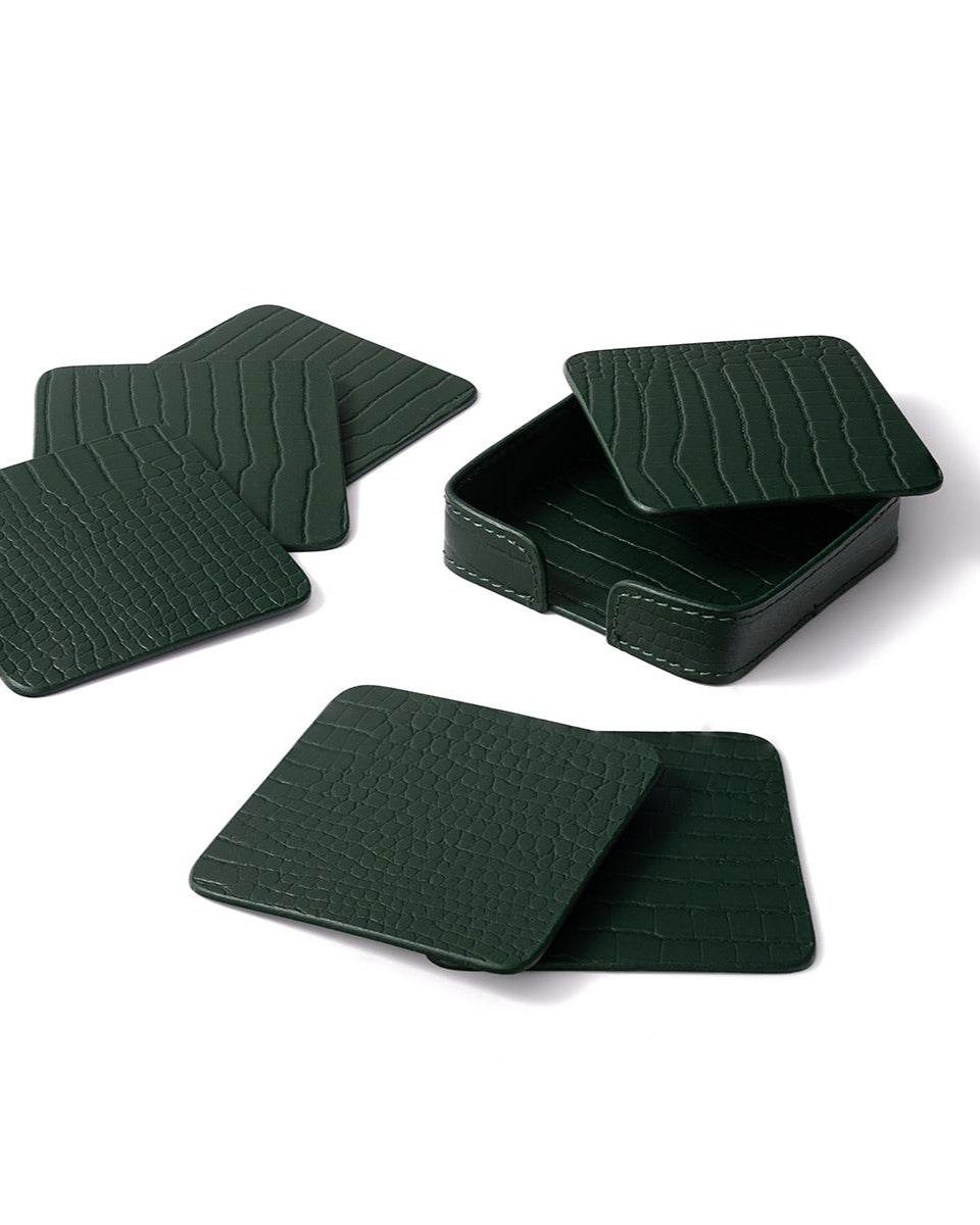 Sterling Square Coaster, Olive Green