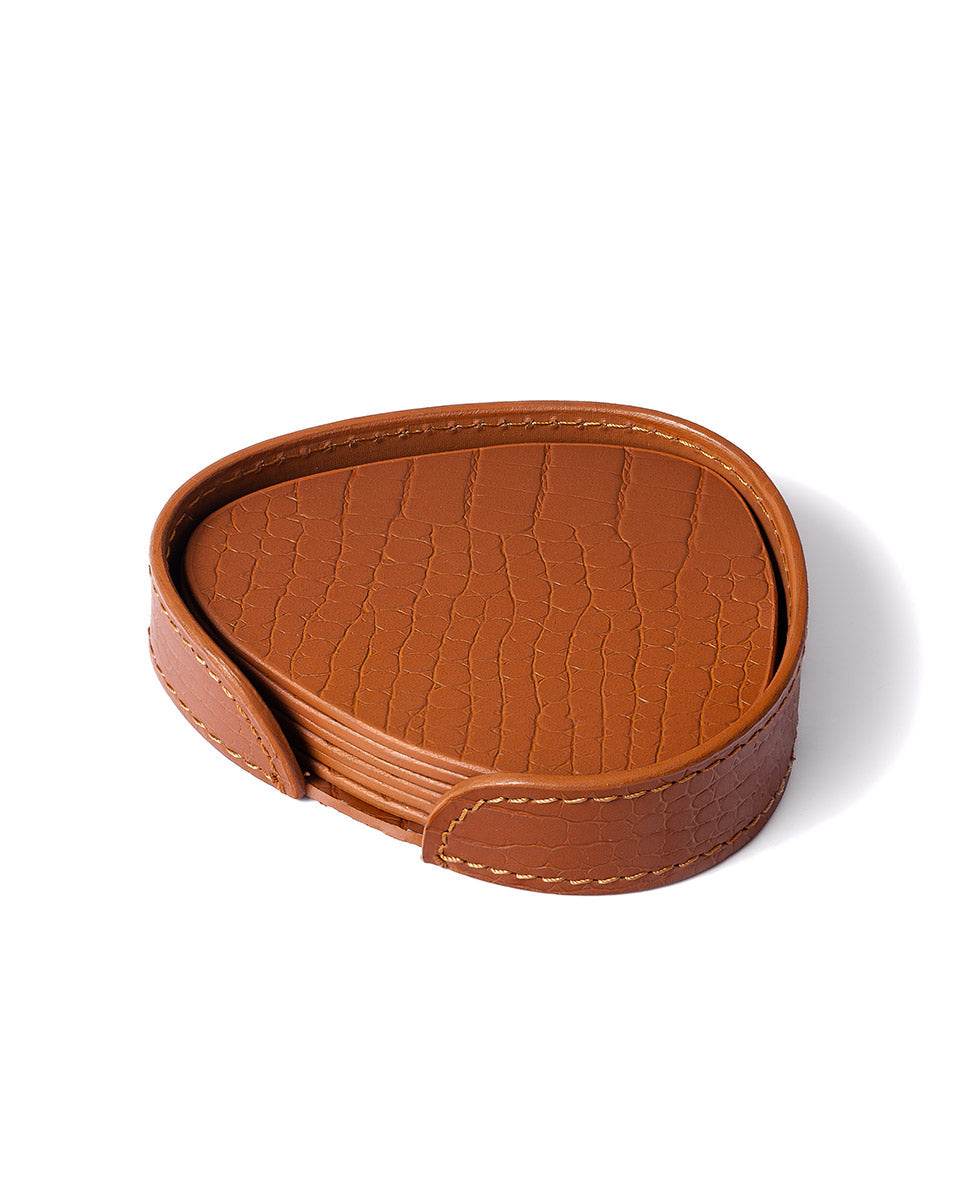 Sterling Abstract Coaster, Tan