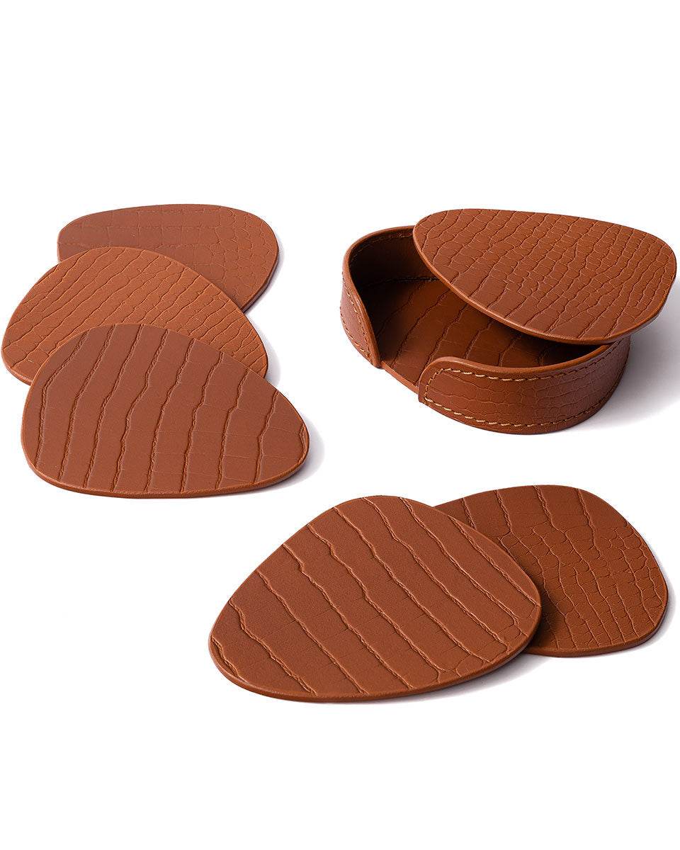 Sterling Abstract Coaster, Tan