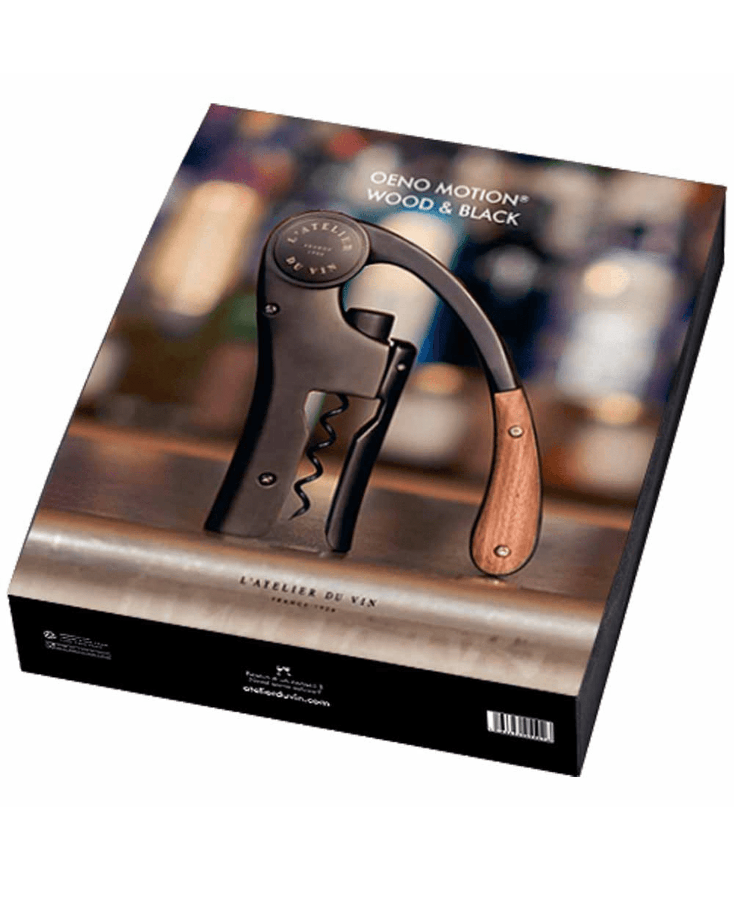 Oeno Motion Wood & Black Vertical Lever Corkscrew