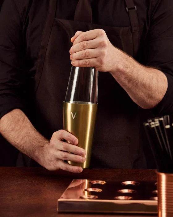 Boston Cocktail Shaker Set, Brushed Gold