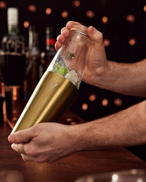 Boston Cocktail Shaker Set, Brushed Gold