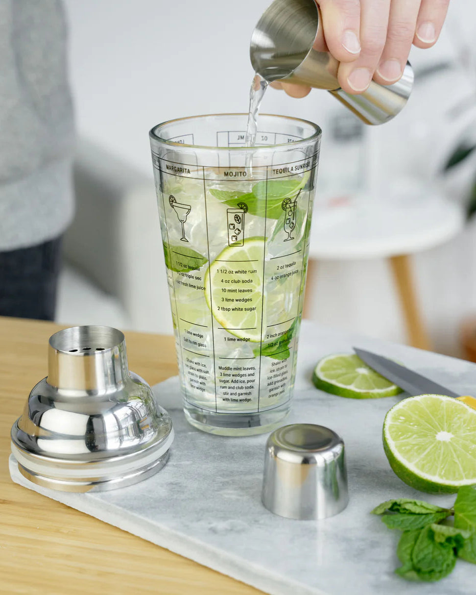 Glass Recipe Cocktail Shaker