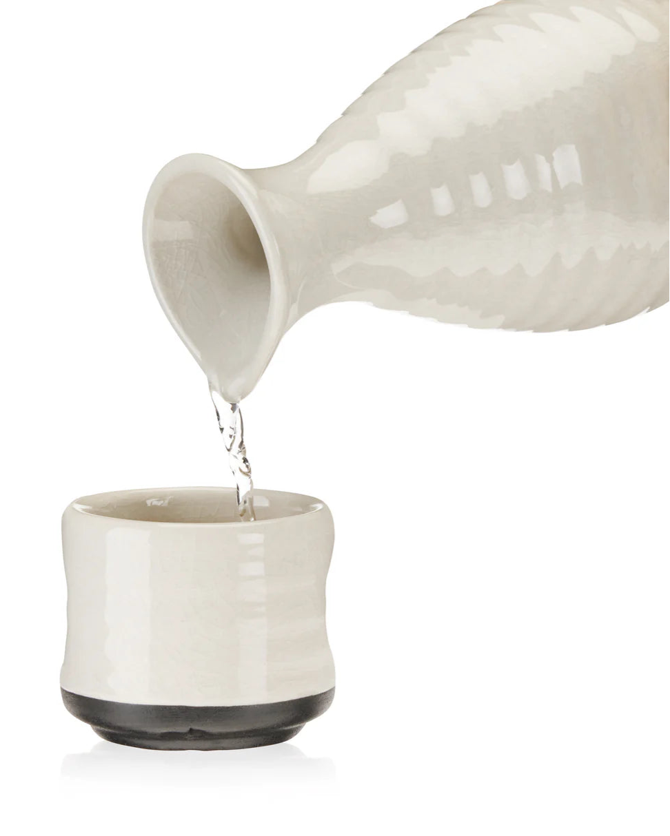 Fervor Ceramic Sake Set, White