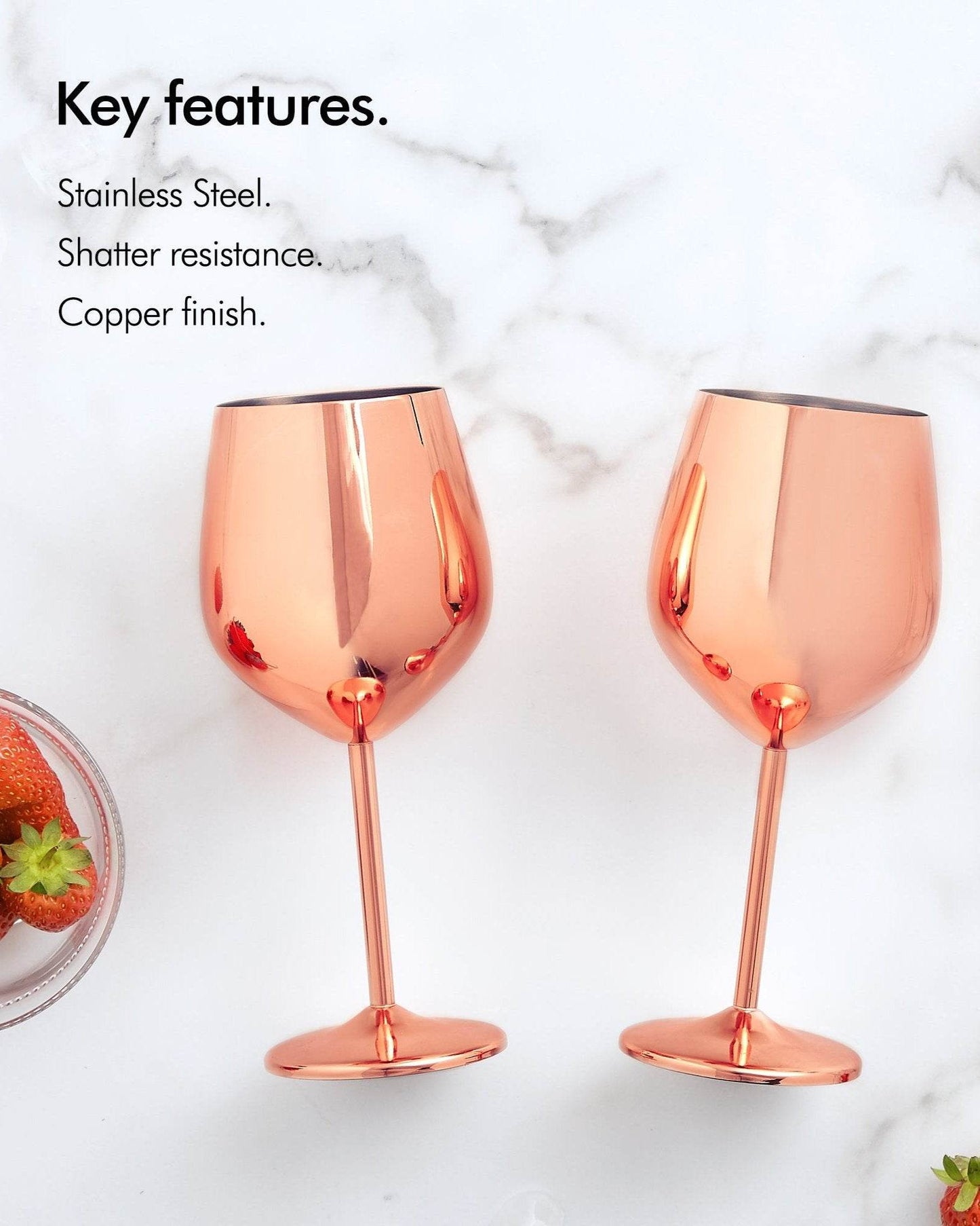 Rose Gold Red Wine Glass