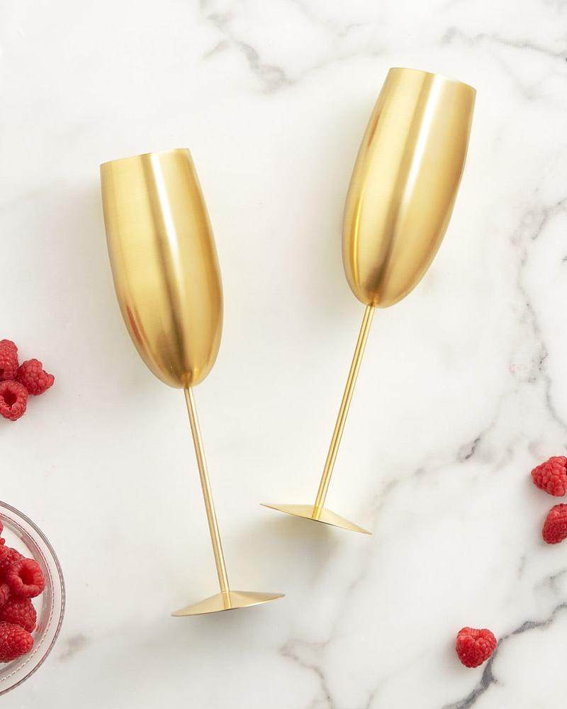 Brushed Gold Champagne Glass