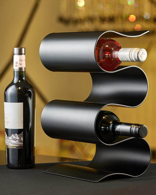 Ripple Wine Rack, Black