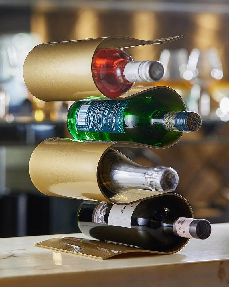 Ripple Wine Rack, Gold