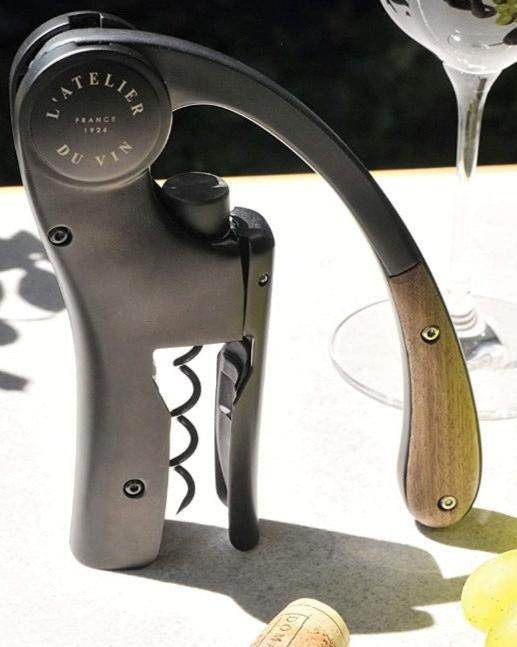 Oeno Motion Wood & Black Vertical Lever Corkscrew