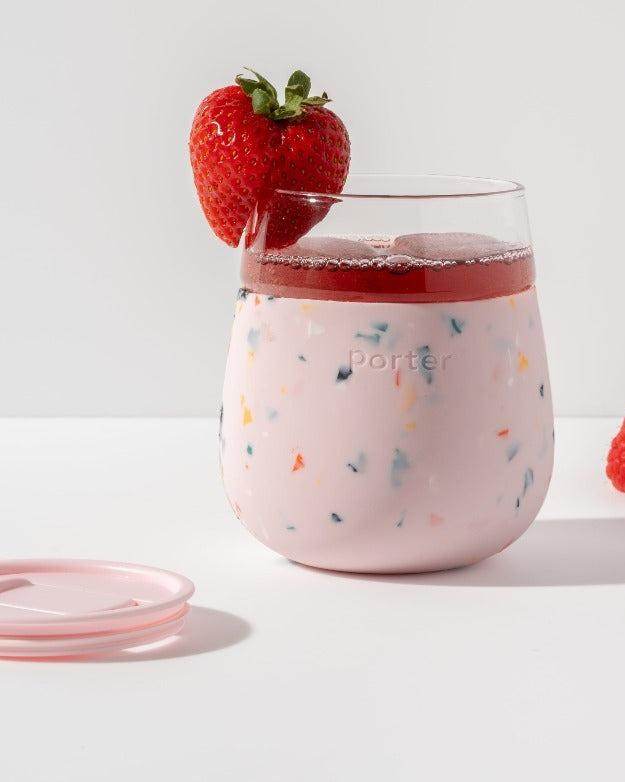 Travel Wine Glass, Terrazzo Blush