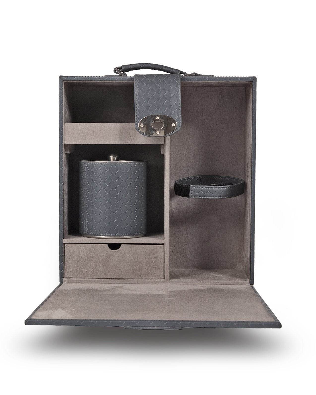 Briefcase Portable Bar, Grey
