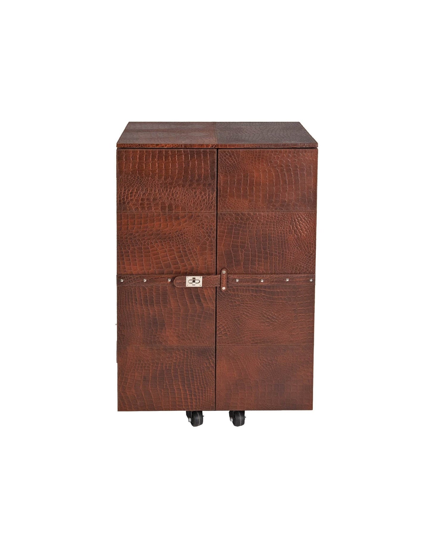 Front Open Bar in Genuine Leather, Tan