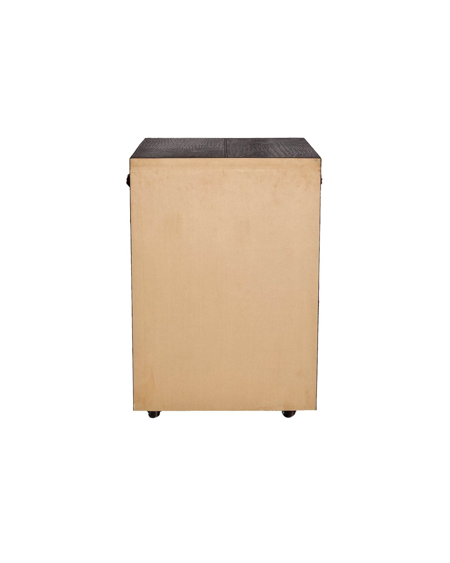 Front Open Bar in Genuine Leather, Black
