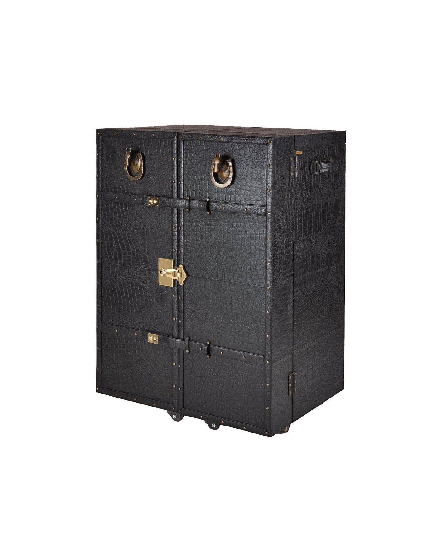 Mandalay Top Open Leather Bar, Black