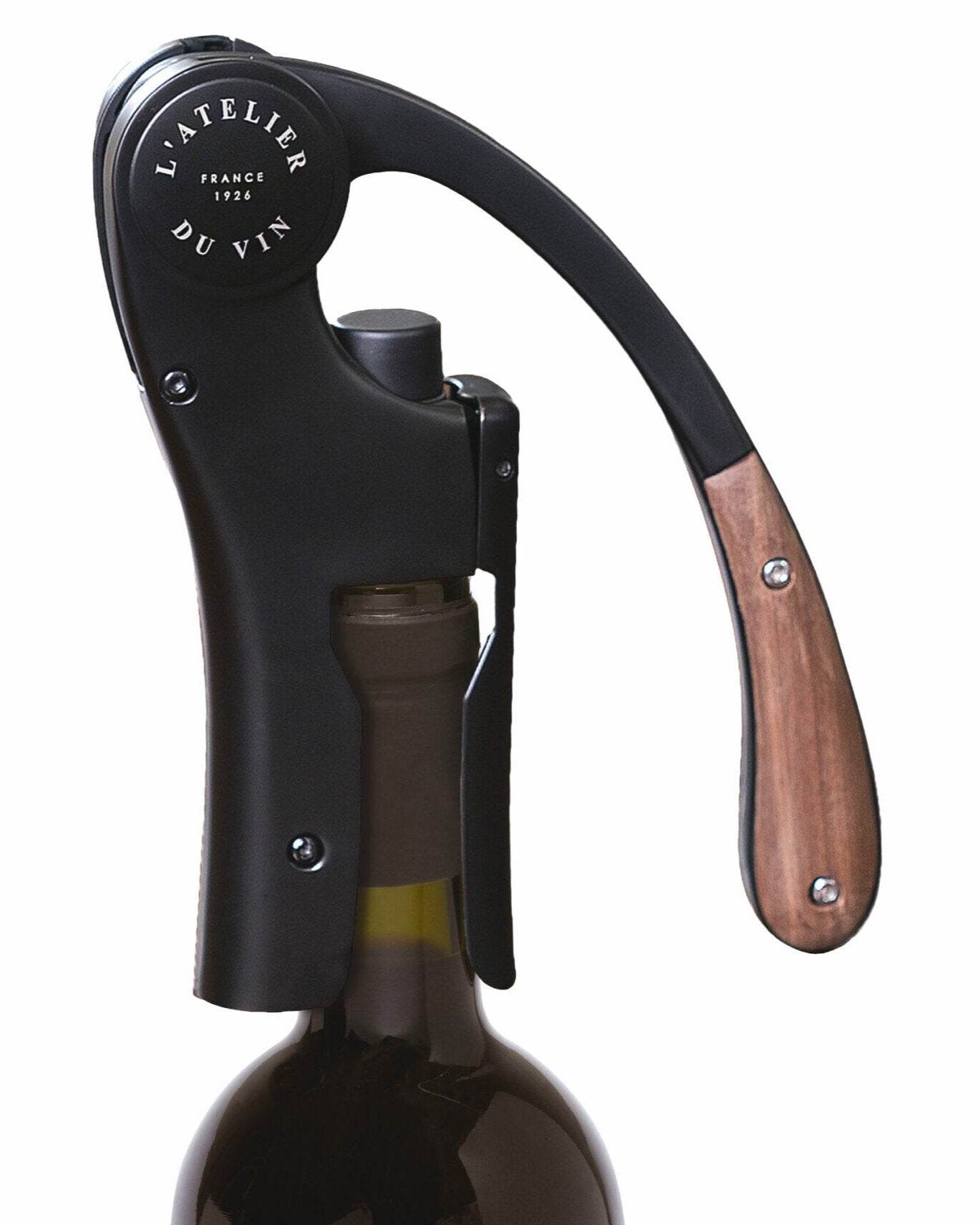 Oeno Motion Wood & Black Vertical Lever Corkscrew