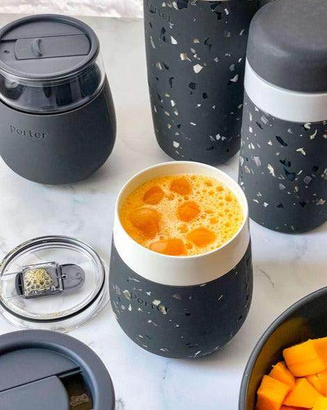 Travel Wine Glass, Terrazzo Charcoal