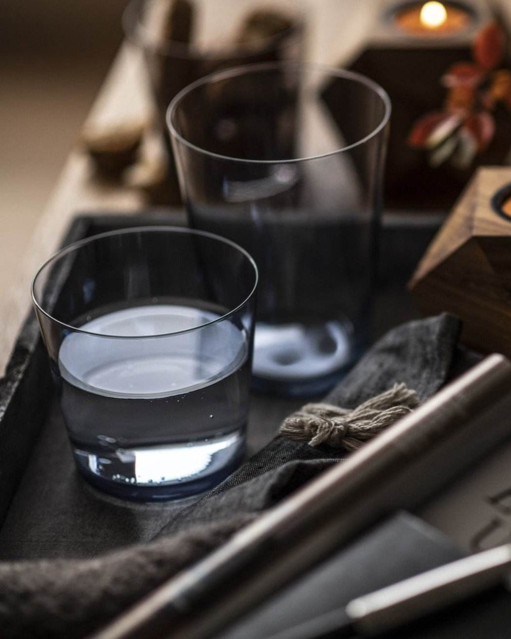 Together Water Glass Tall, Smokey Blue