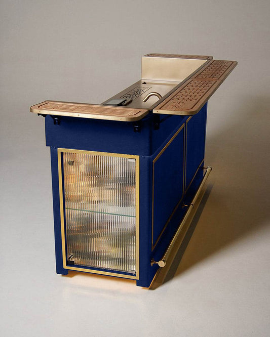 Double Model X 2.0 - Midnight Royale blue leather Wrap Finish & Matt Gold