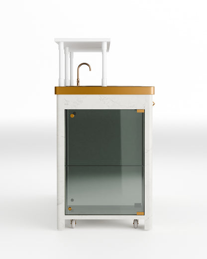Double Model X Home Bar,  Satvario Marble Finish