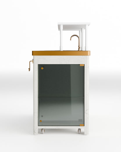 Double Model X Home Bar,  Satvario Marble Finish