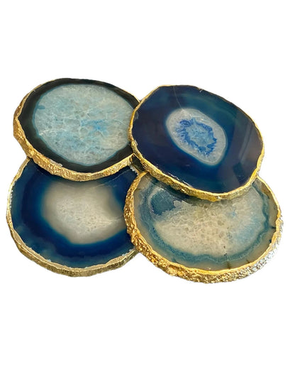 Agate Coasters, Blue