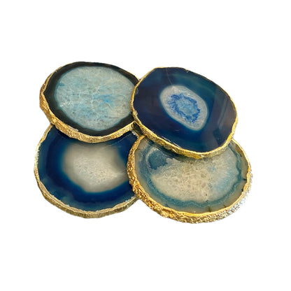 Agate Coasters, Blue