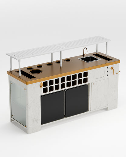 Double Model X Home Bar,  Satvario Marble Finish