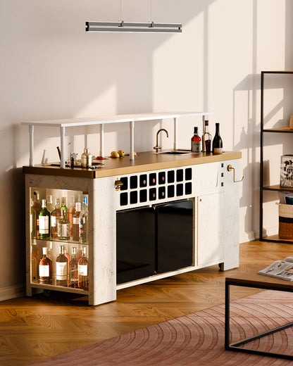 Double Model X Home Bar,  Satvario Marble Finish