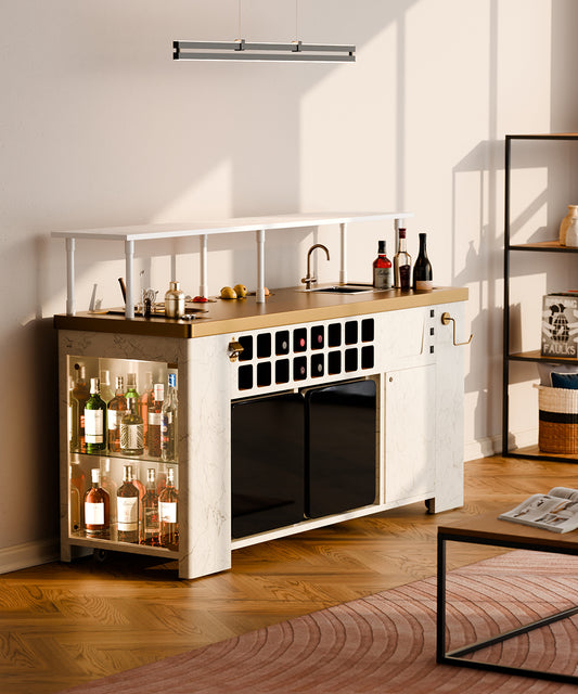 Double Model X Home Bar,  Satvario Marble Finish