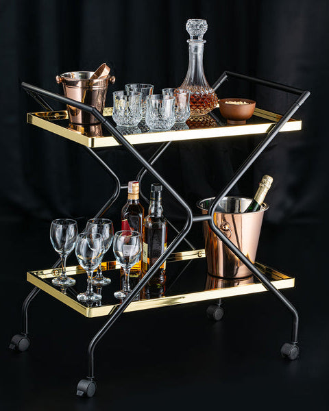 Midnight Glam Serving Cart