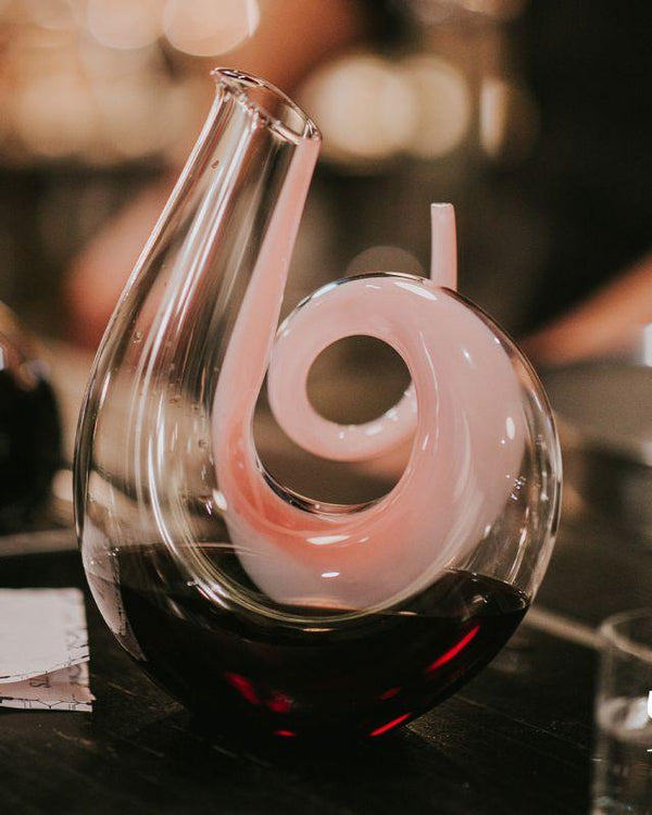 Riedel’s pink curly decanter