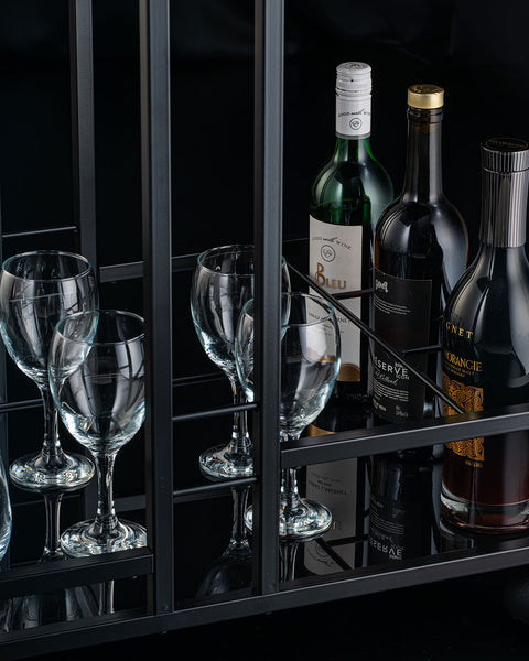 Gilded Glass Trolley With Steel Framework